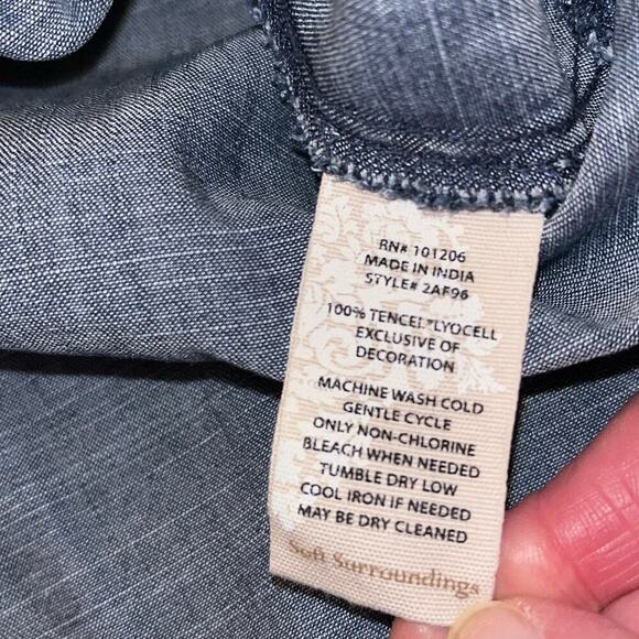 Soft Surroundings Embroidered Chambray Dress/Tunic Size XS - Picture 8 of 9